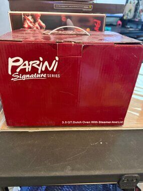 Parini Signature Series Stainless Steel 3.5 Qt Dutch Oven with Steamer Lid